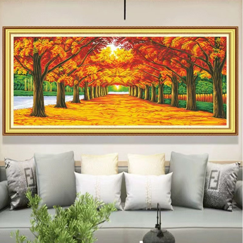 新版黄金满地 蒙娜丽莎十字绣棉线36色大格满绣无勾边