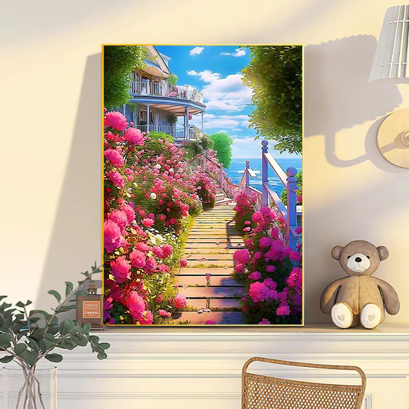 花园小院 蒙娜丽莎十字绣65×85大格【送工具包，线蜡，绷带】