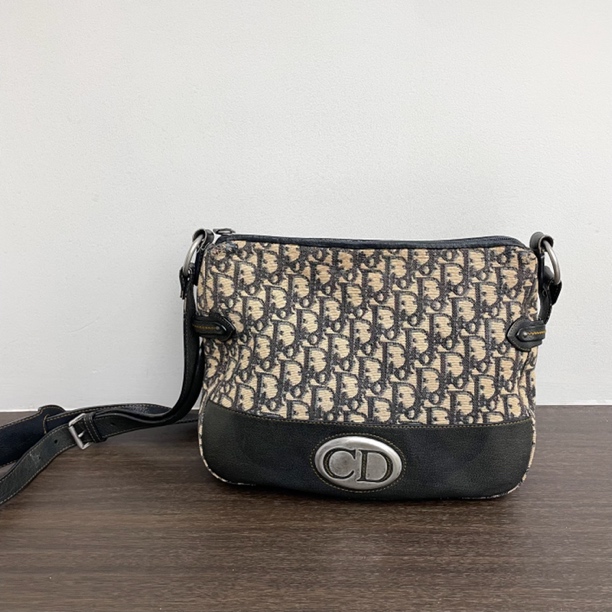 95新 DIOR/迪奥 觅时/cd扣蓝老花斜挎/112413