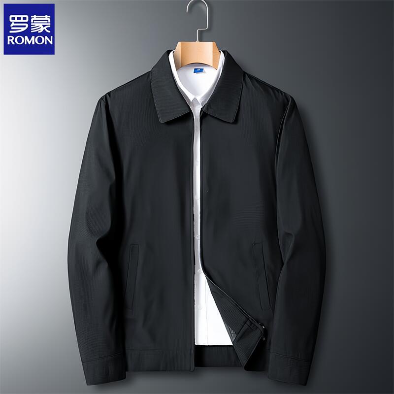 Romon/罗蒙高端行政夹克男年轻公务员春秋青年商务翻领干部外套潮