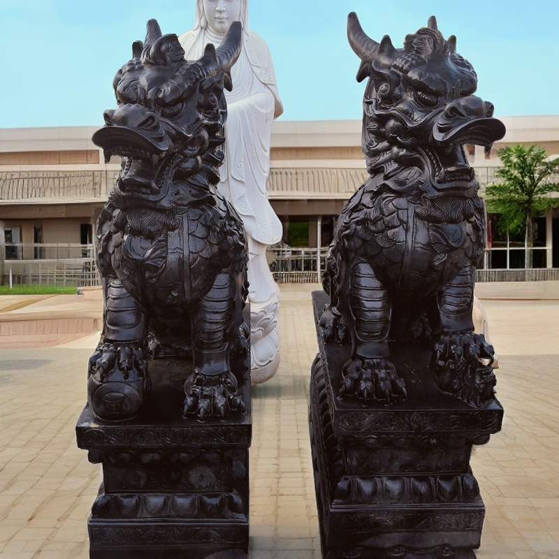 麒麟貔貅纯天然大理石使用家庭小区酒店摆放