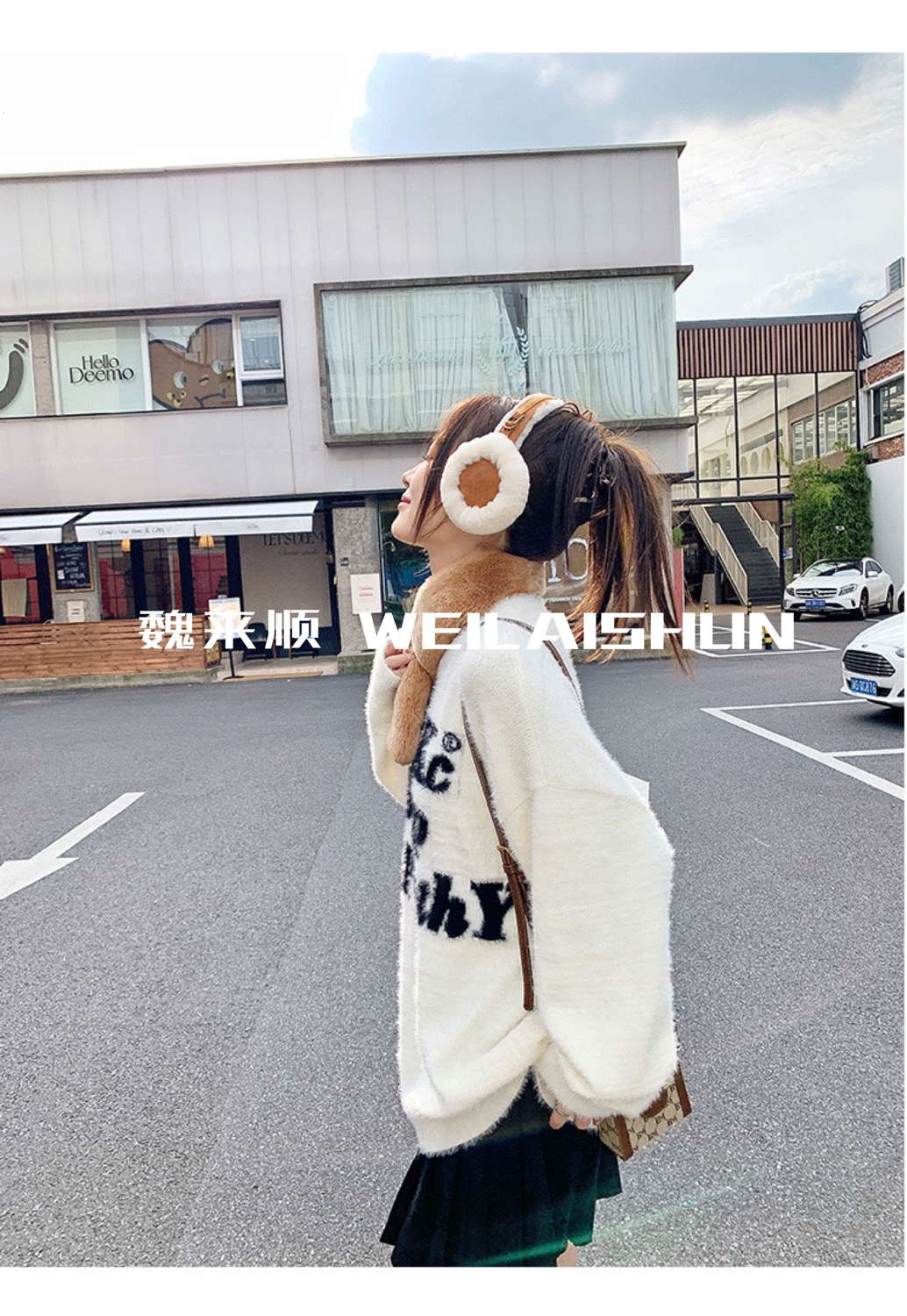 男女款耳罩皮毛一体 氛围感穿搭 