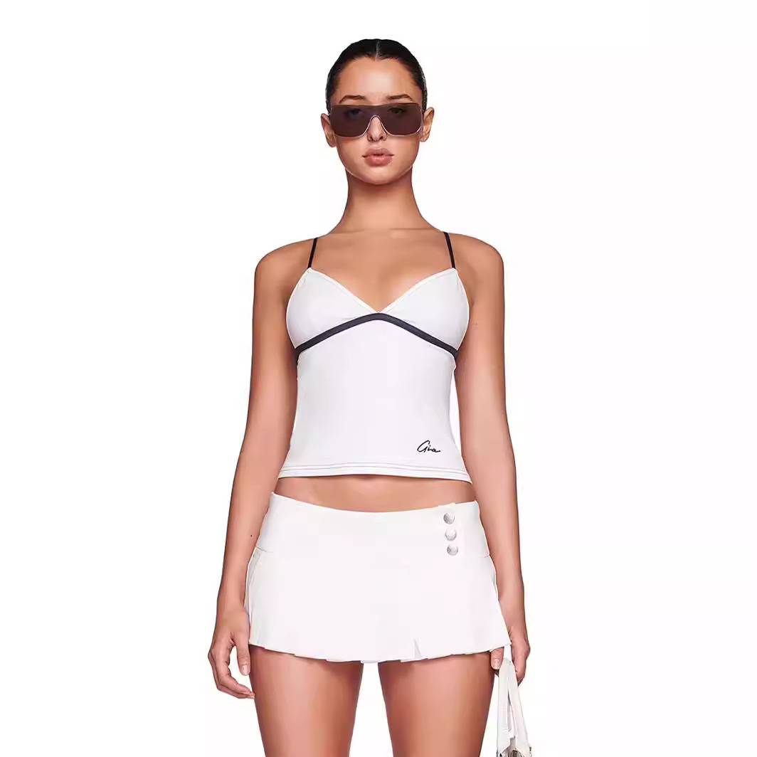 iamgia气质简约v领吊带可调节背心女夏季可内搭外穿