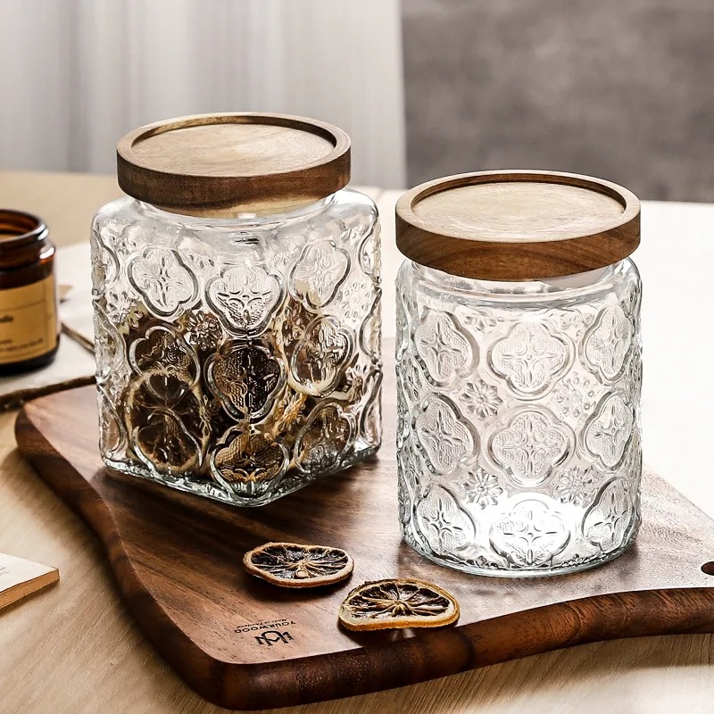 复古海棠密封罐杂粮密封储物罐家用创意大容量日式防潮储存罐带盖