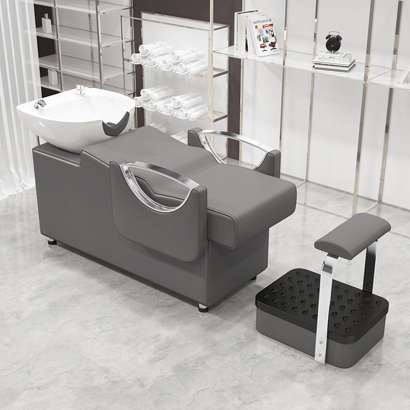 网红潮理发店半躺式高端洗头床美发店发廊专用陶瓷冲水床厂家直销