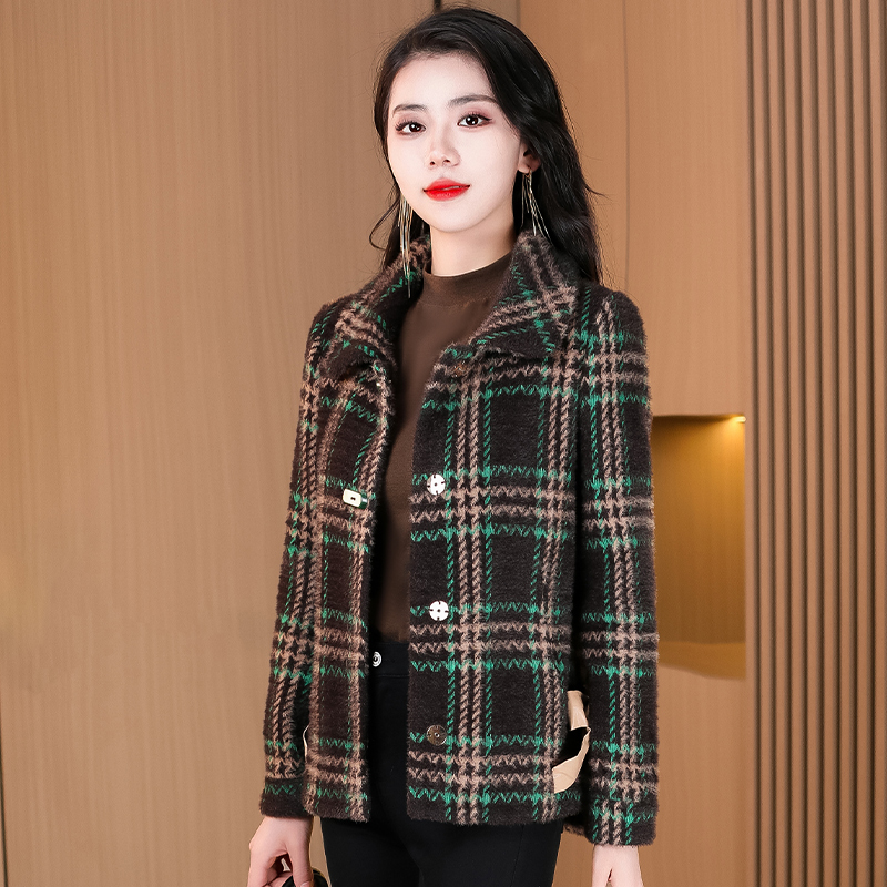 芙新款优雅气质时尚高端大气显瘦中长款秋冬长款短外套4122