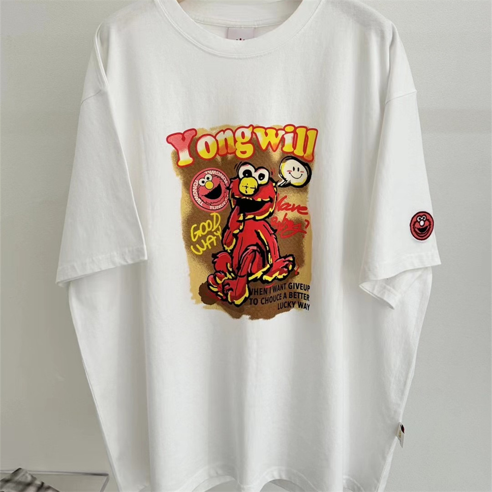 【孤品601-699】时尚休闲百搭半袖宽松春秋大版印花高克重圆领T恤