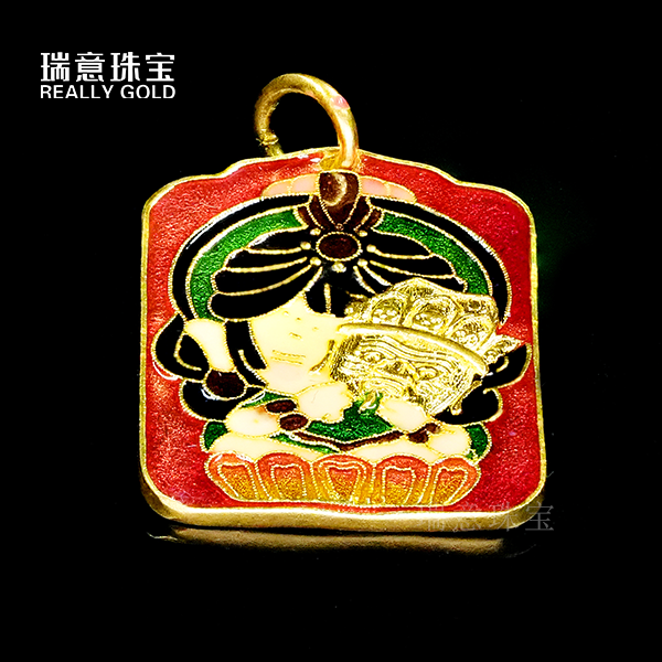 【前世今生扎基拉姆-吊坠】足金999【高温烧蓝】【黄金首饰】