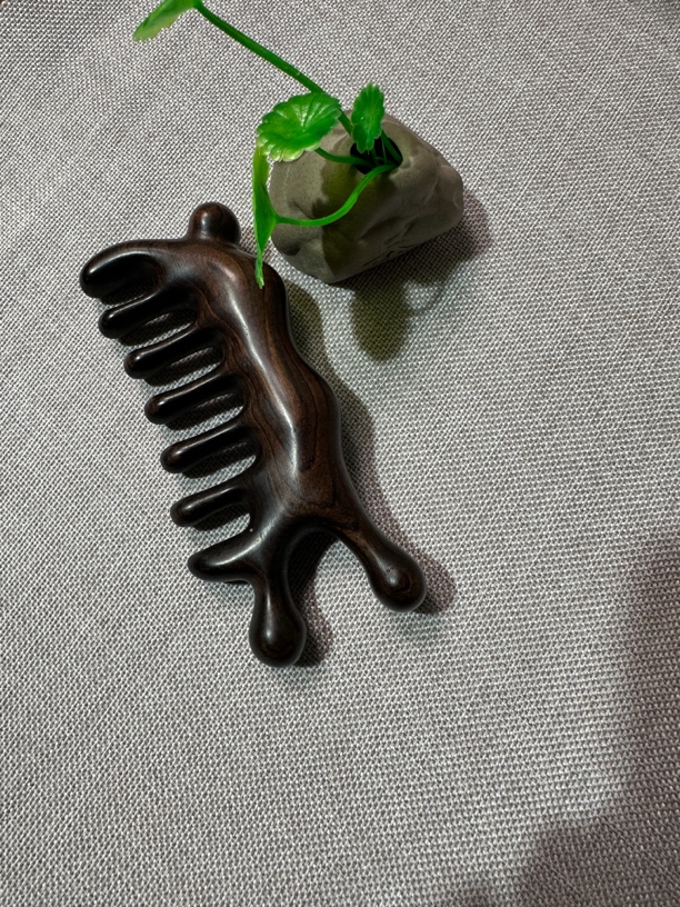 正宗精品紫光檀多功能大蜗牛按摩梳男女通用款木梳子