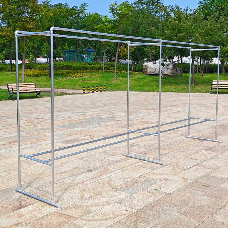 架子钢管晾衣架落地家用阳台挂衣架遮阳户外防锈双杆水管晒被子架