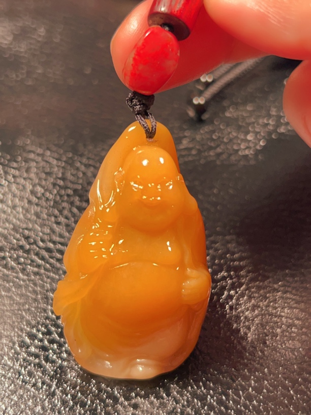 双旦福利漏，田黄石大肚弥勒，挂件，福建工