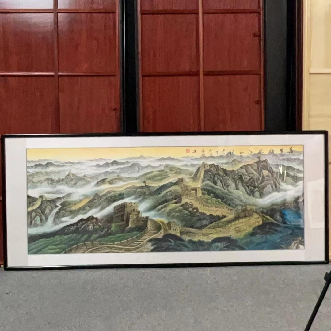 纯手绘-万里雄风江山固（168*62）新中式国画挂画沙发客厅装饰画