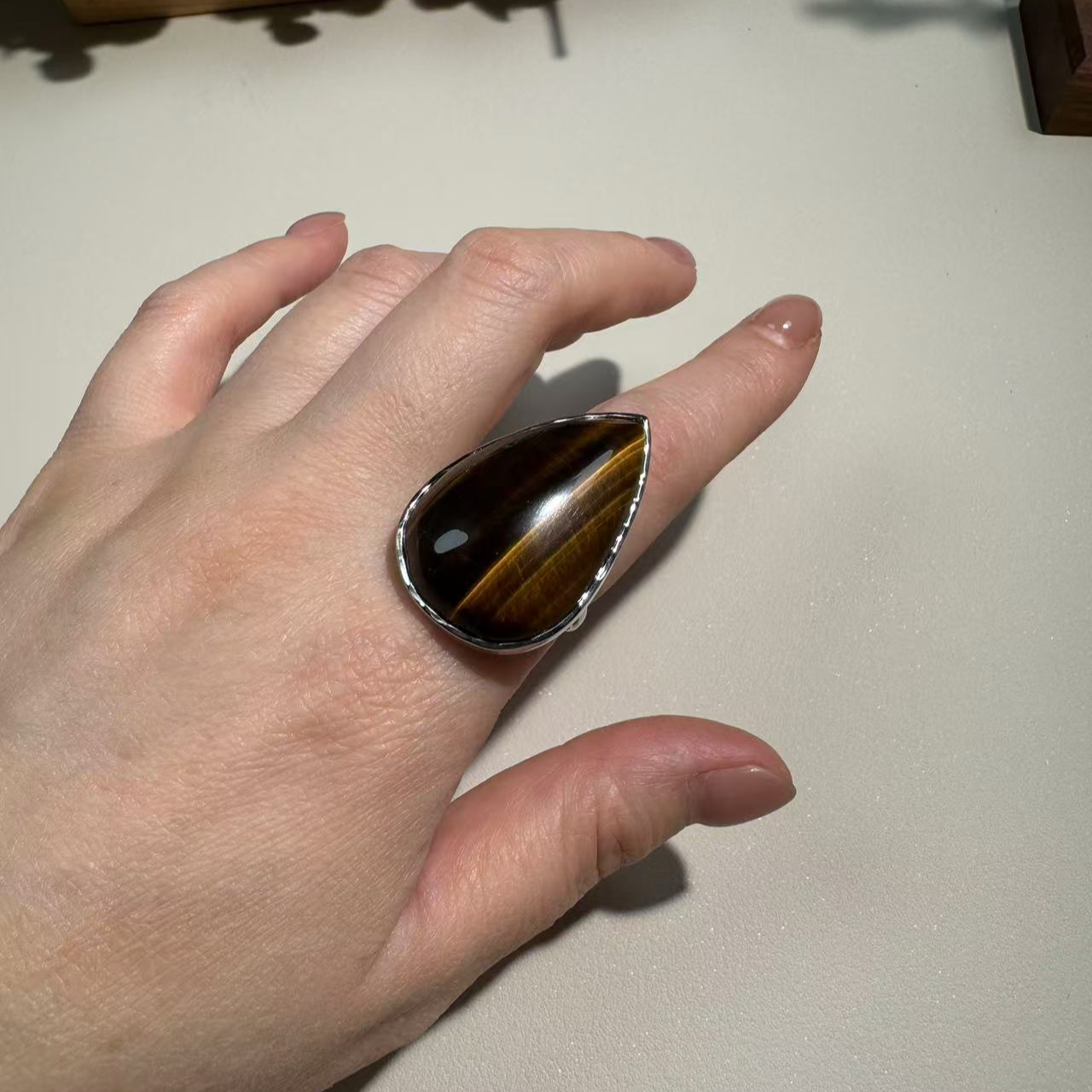 铜合金琉璃戒指 合金镶嵌复古戒指