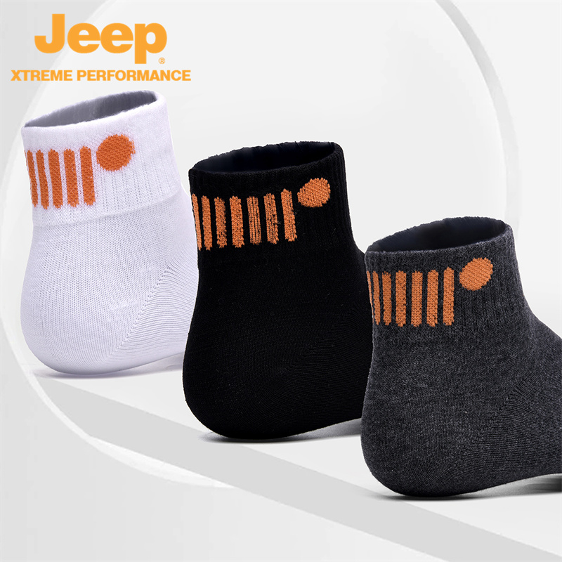 JEEP/吉普男士运动袜薄款短袜中筒袜子春夏跑步吸汗辽源透气