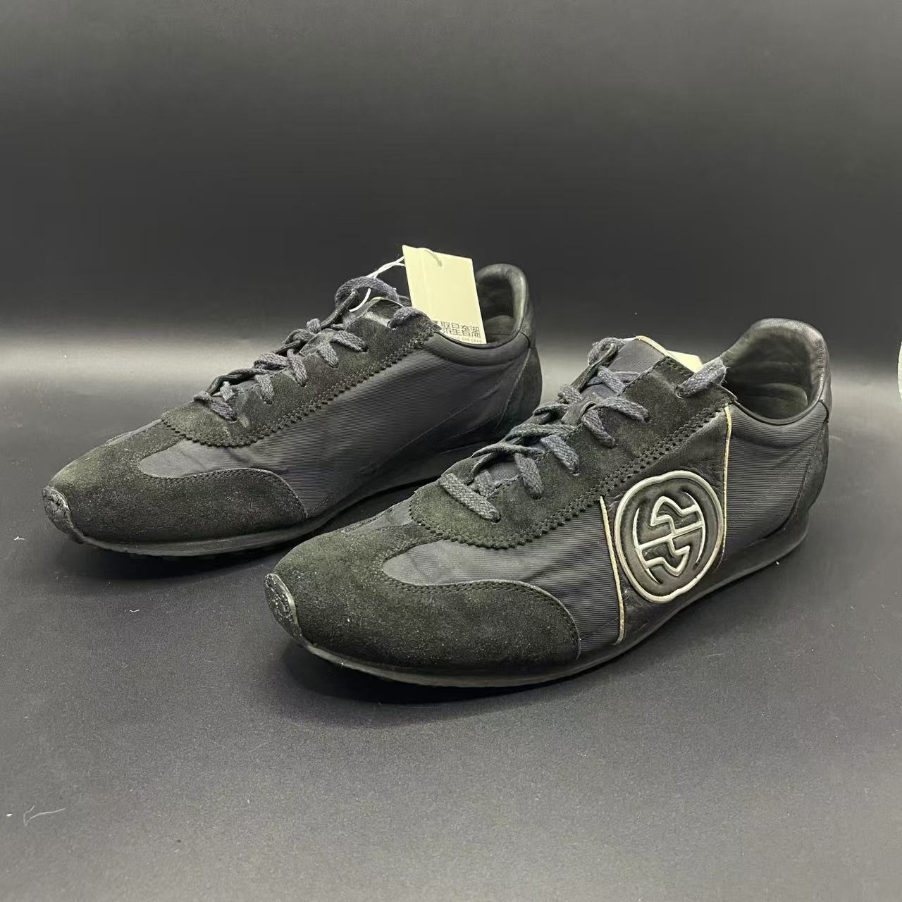 95新 GUCCI/古驰 【聚星好物】男士黑色低帮运动鞋 41.5码 ca279t  