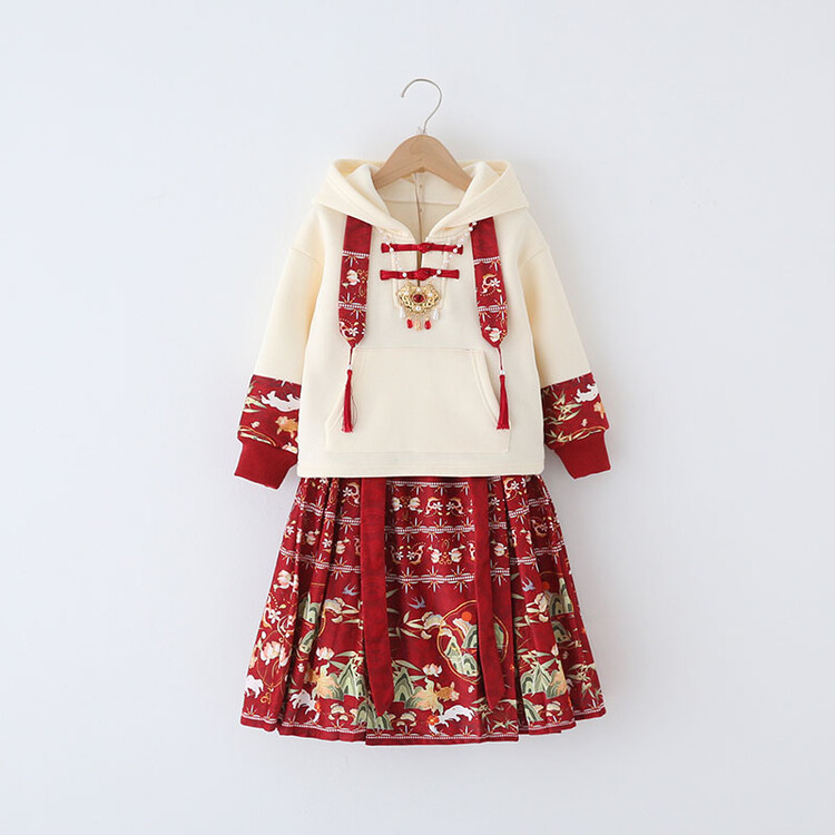 马面裙女童汉服2024新款拜年服秋冬套装儿童中国风加绒元旦表演服