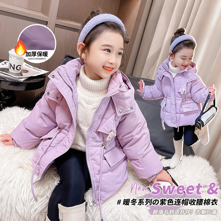 女童冬装棉服2023新款加厚儿童装保暖棉衣外套女宝宝冬季百搭棉服