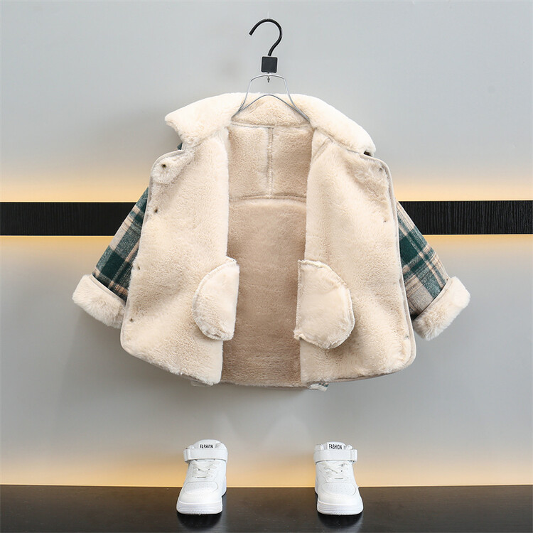 儿童男童冬款呢子大衣2023新款美拉德爆款加绒加厚外百搭毛呢大衣
