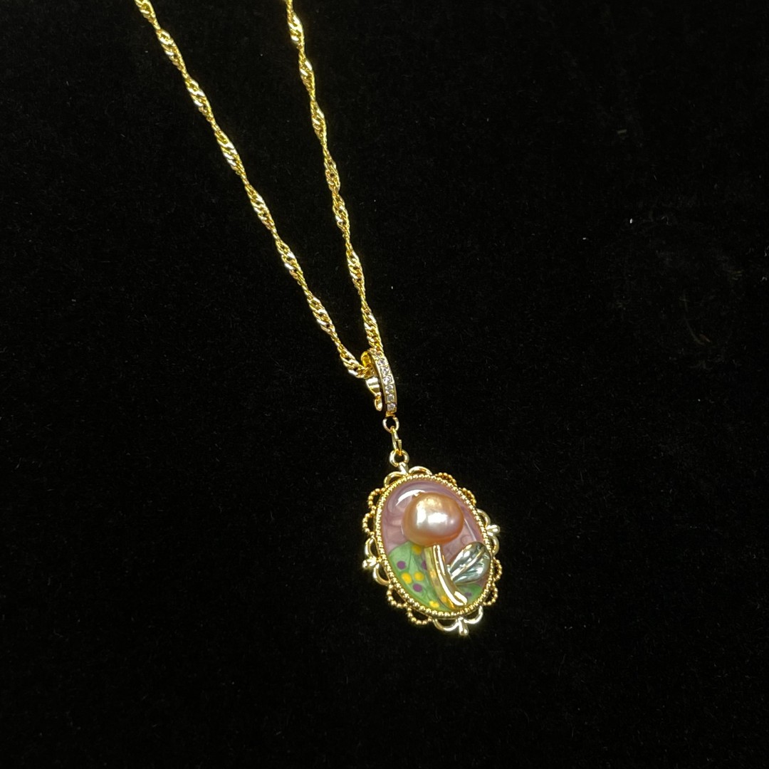 B156【油画系列】项链中古风 颈链锁骨链饰