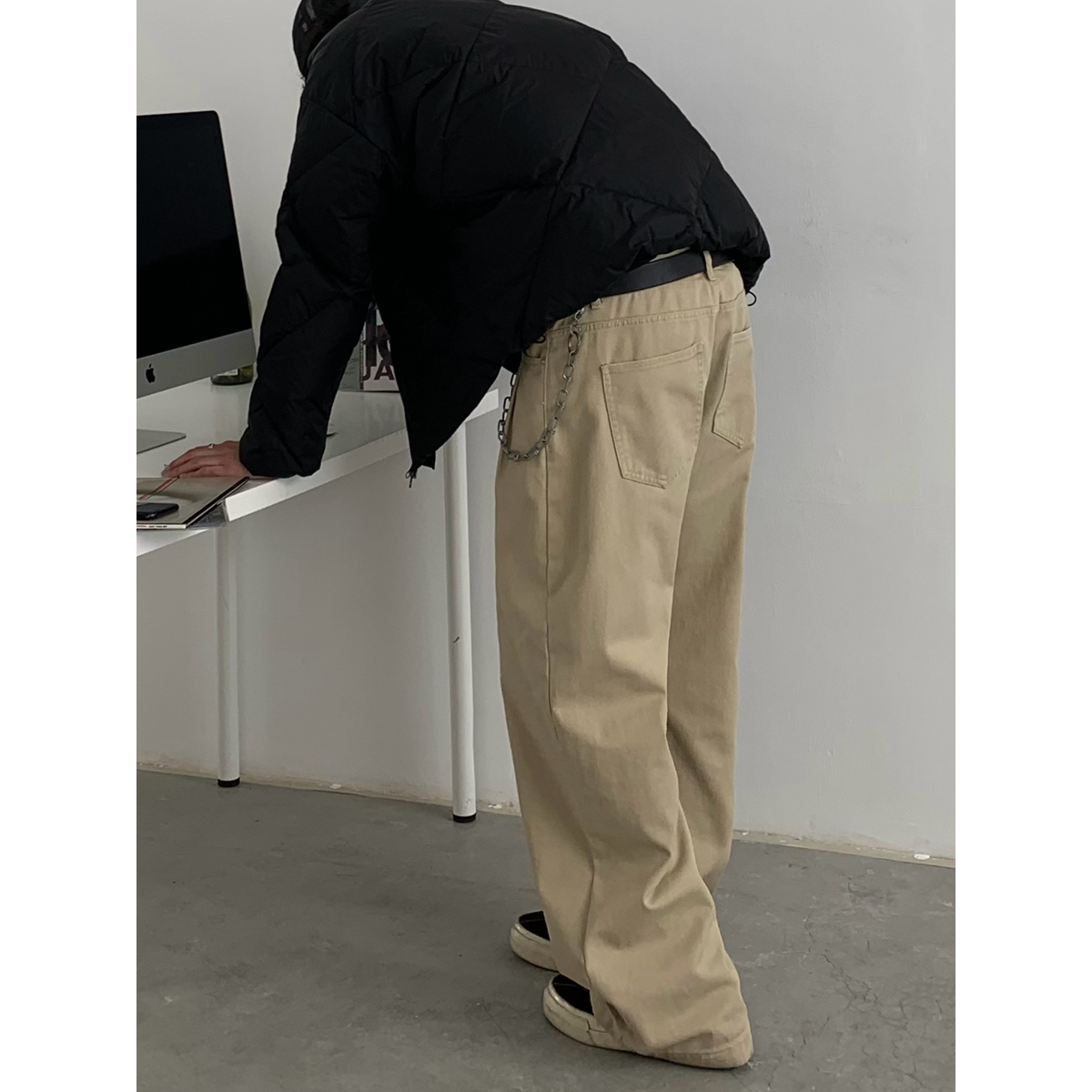 INKNOTS美式复古工装裤男女潮牌廓形拖地休闲裤日系水洗阔腿长裤