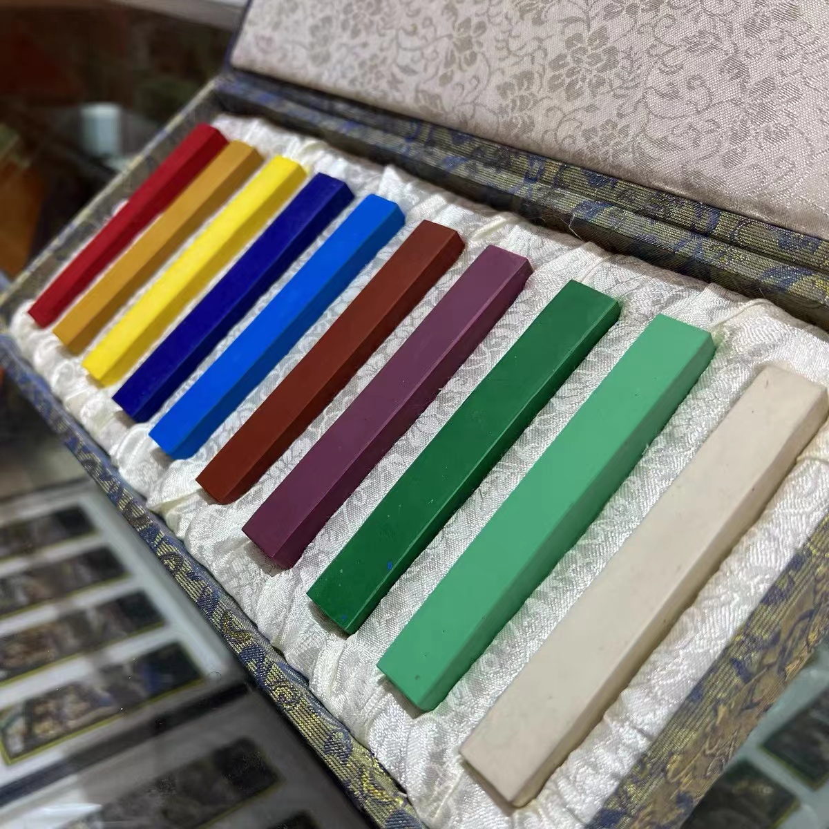 老字号徽墨胡开文纯矿物质彩墨国色天香十彩集锦墨高档作品收藏墨