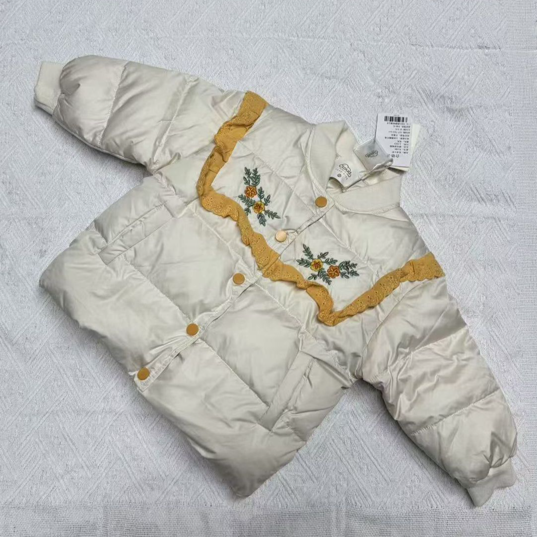 儿童女童加厚印花小童冬季冬款绣花