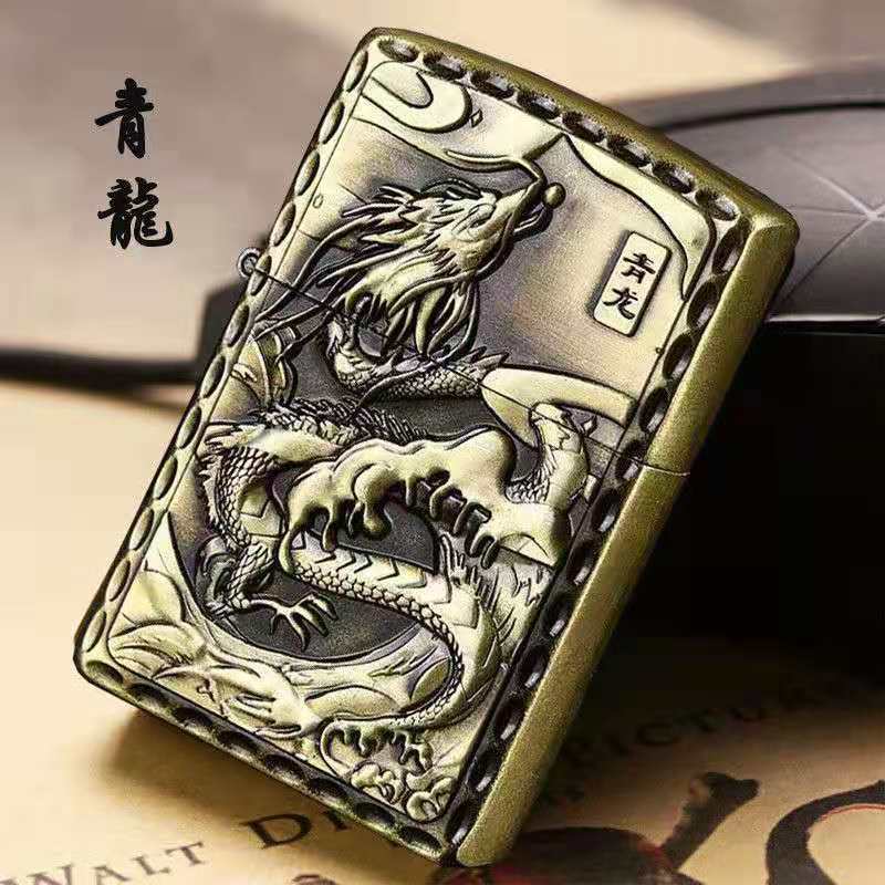 清仓处理捡漏青铜复古防风煤油打火机创意老式怀旧点烟器新款煤油