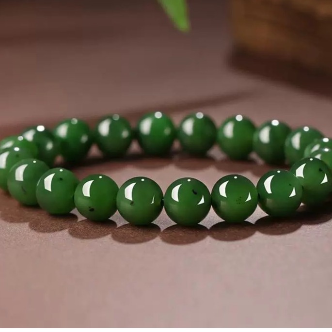 丛林秘境|和田玉碧玉手串*无镶嵌多样性任发其一