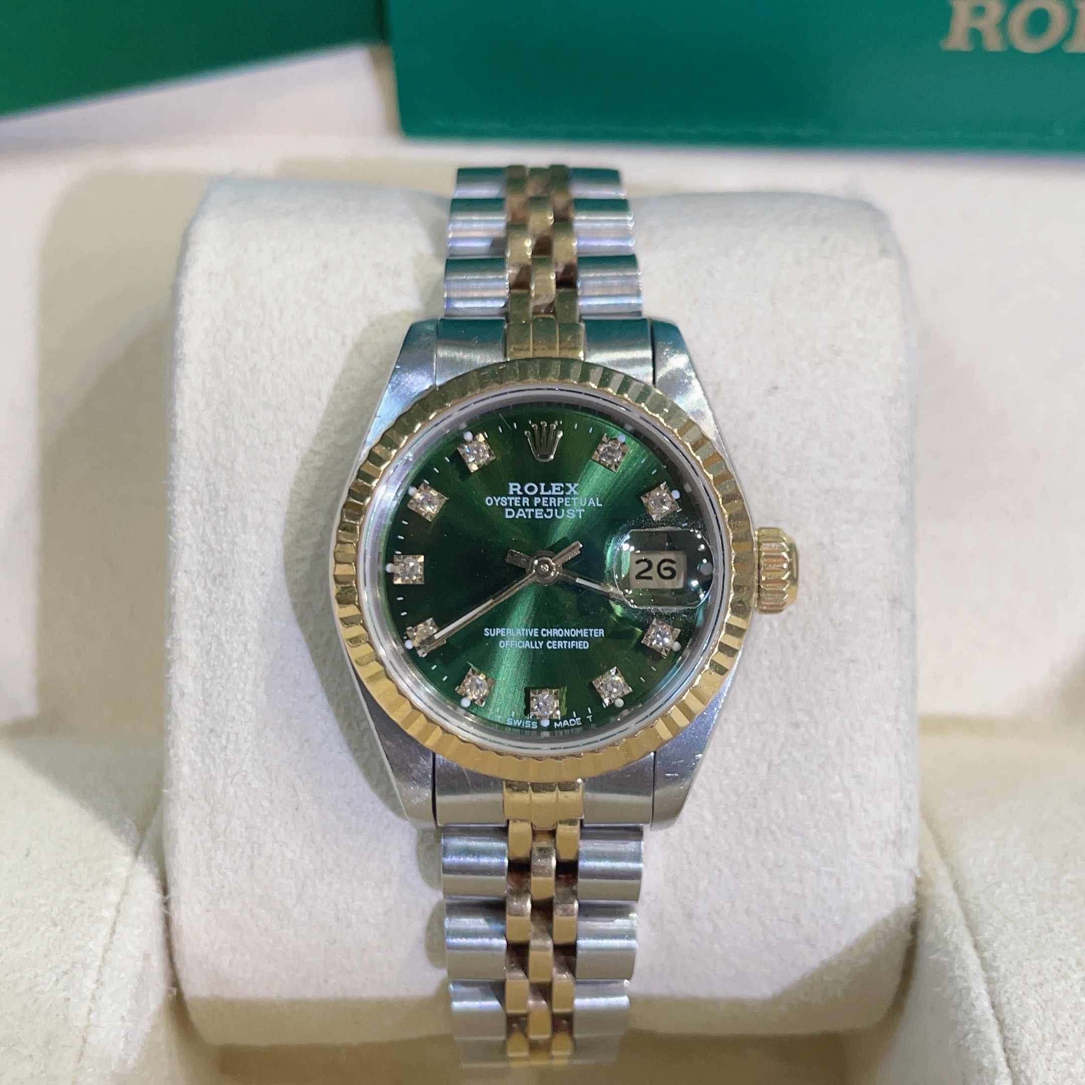 95新 Rolex/劳力士 日志69173/橄榄绿盘/原盘原钻/养护色/26盘