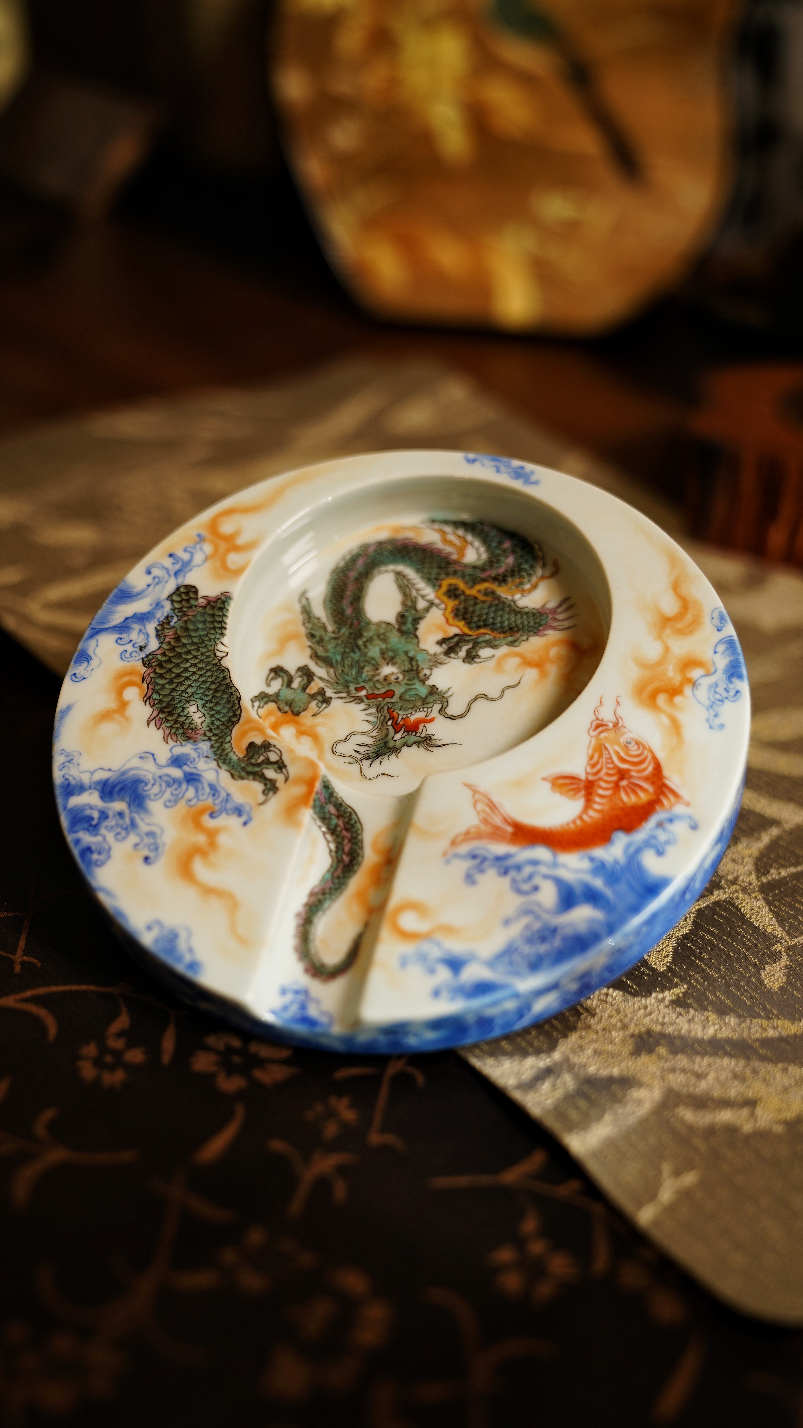 【念物山房】景德镇念物山坊鱼化龙陶瓷雪＋缸摆件龙纹全手工创意