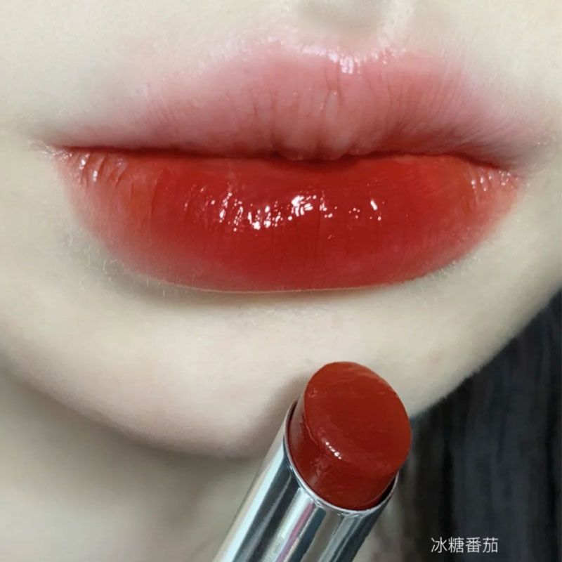 快乐早八~新款银管露水玫瑰茶镜面口红水光保湿滋润唇膏小众高级
