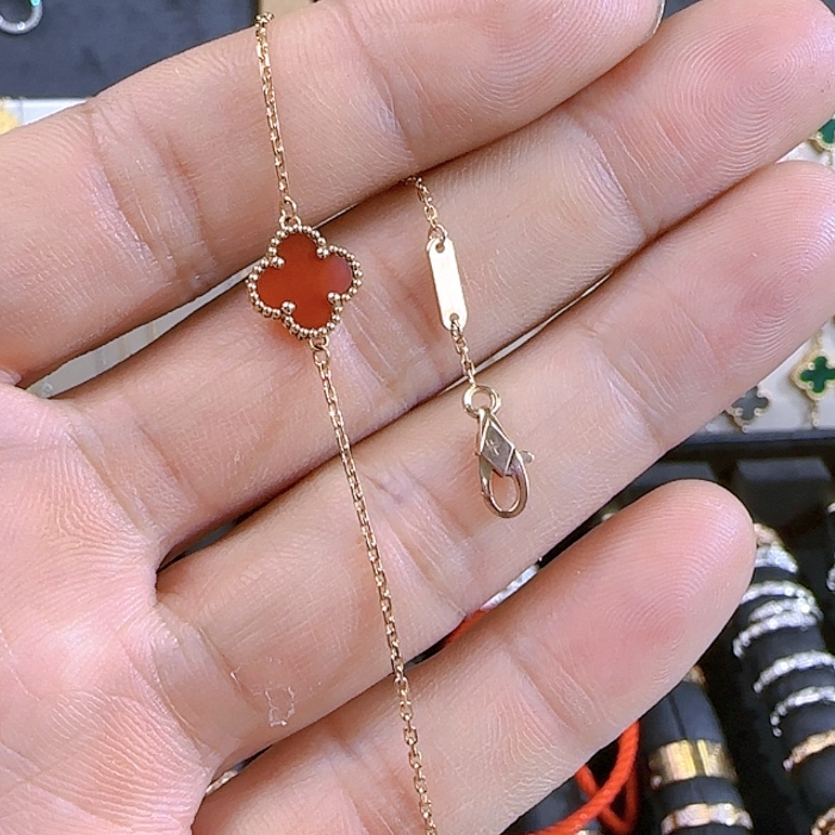 【闪购商品】玛瑙/玉髓手链18K金镶嵌