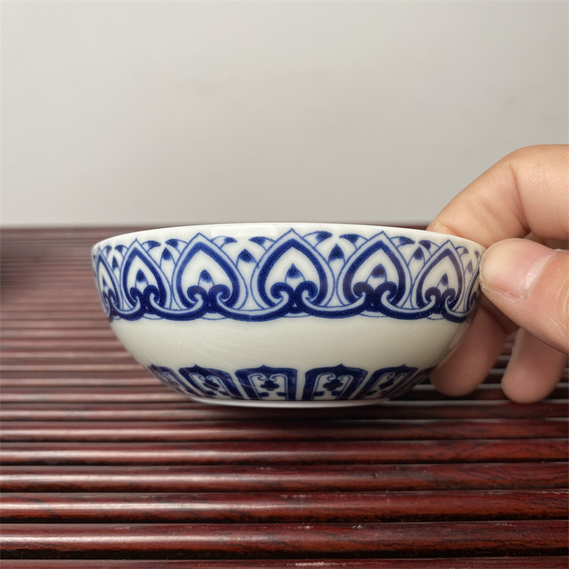 青花炎匠堂青花宝象普洱杯陶瓷主人杯釉下彩釉下青花纹