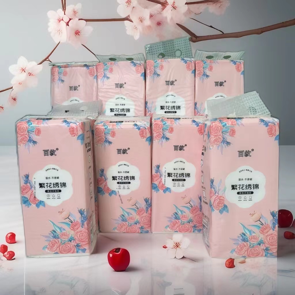 百纹10提加量10000张➕4挂钩 繁华锦绣悬挂式抽纸家用实惠装纸巾