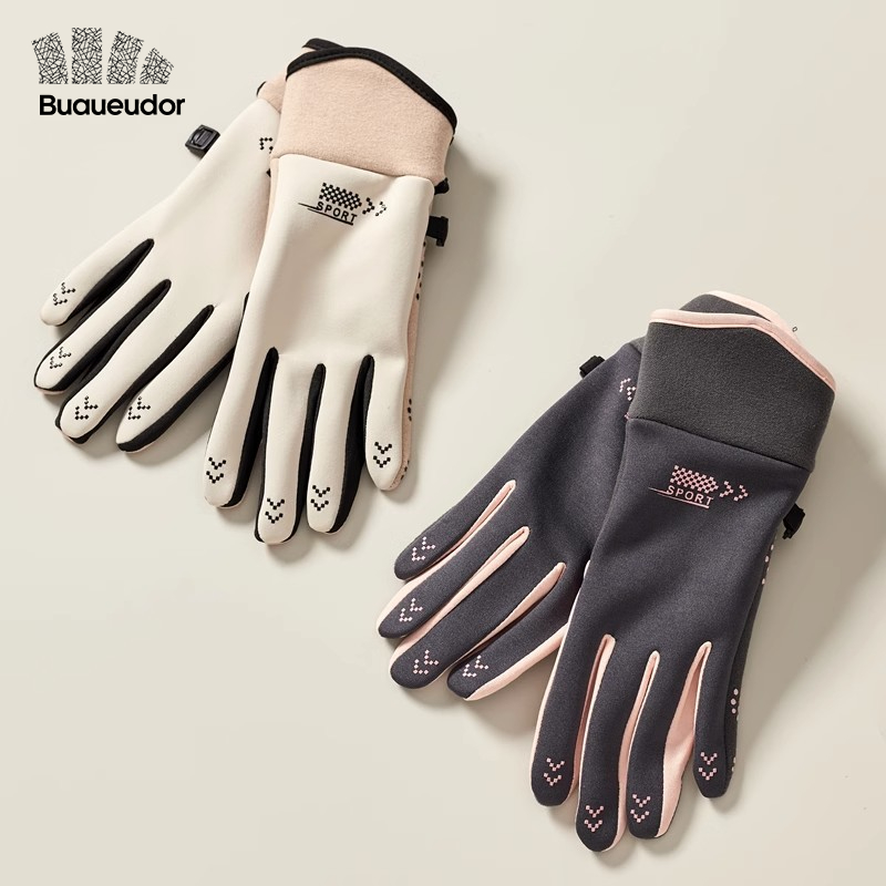 蕉蕉芬户外运动骑行手套骑车防滑保暖冬季女款手套防寒防水玩雪触