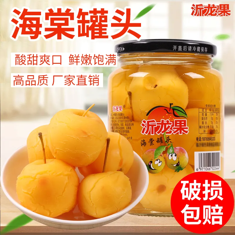 【海棠】沂龙果罐头510g*4瓶对开大瓣鲜甜水果罐头大瓶开盖即食