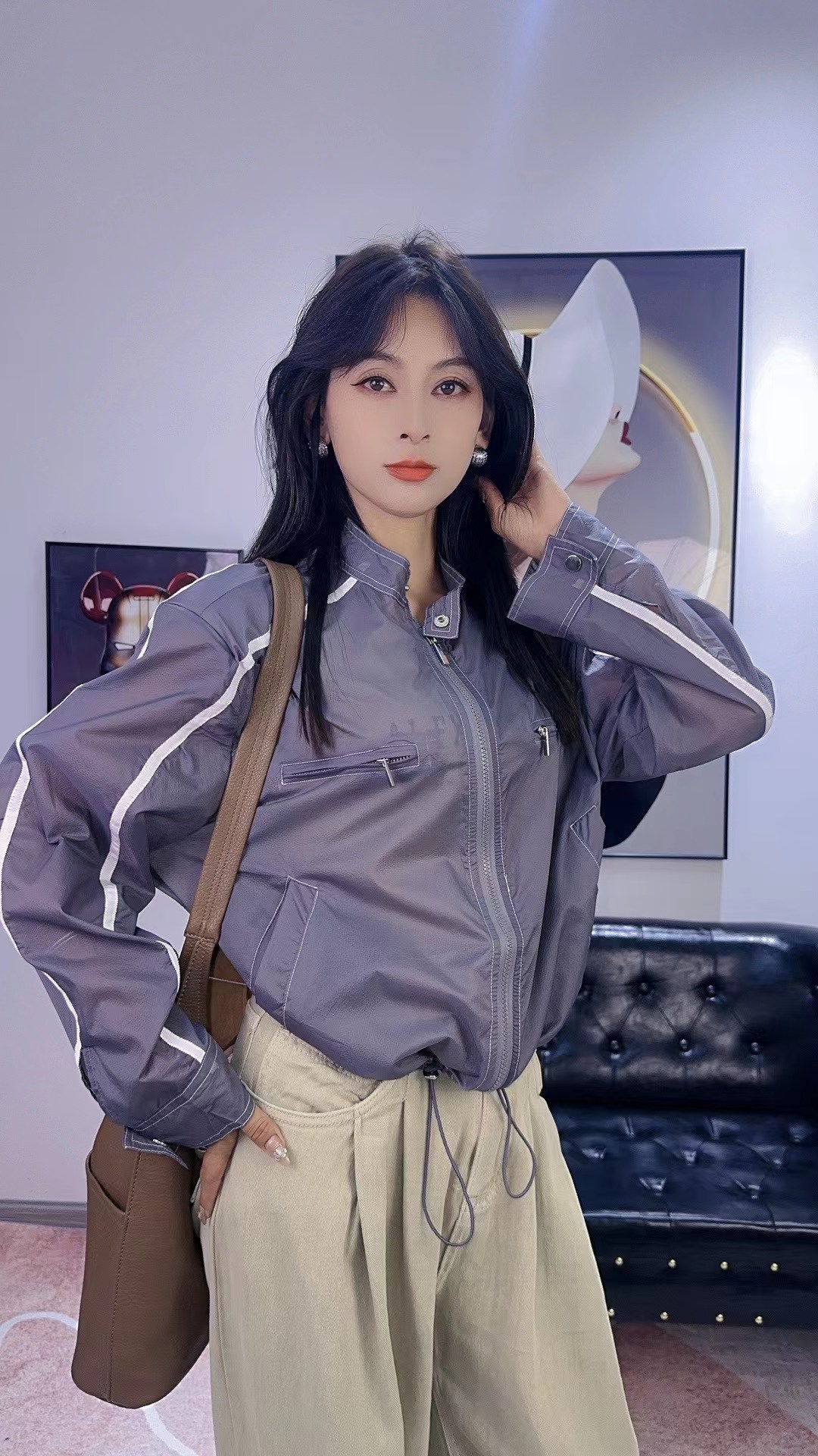 带明线休闲防晒服