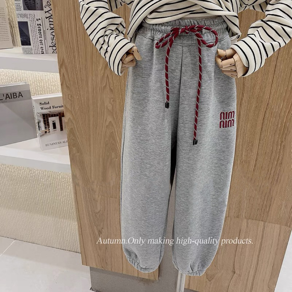 【清仓】韩版潮牌花灰min加绒冬季卫裤 A718 718 X Z1