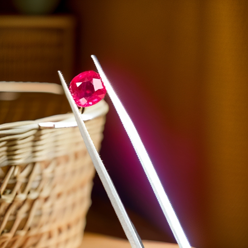 缅甸老烧红宝石-鸽血红宝石-枕型切割-1.55ct-GW49