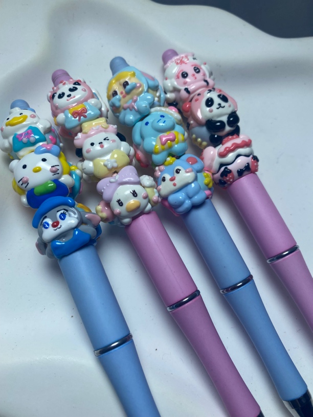 创意DIY手绘珠连麦底单