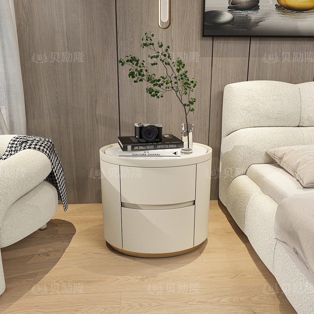 贝励隆轻奢大气高级感网红岩板简约收纳床头柜高档储物柜柜子家用