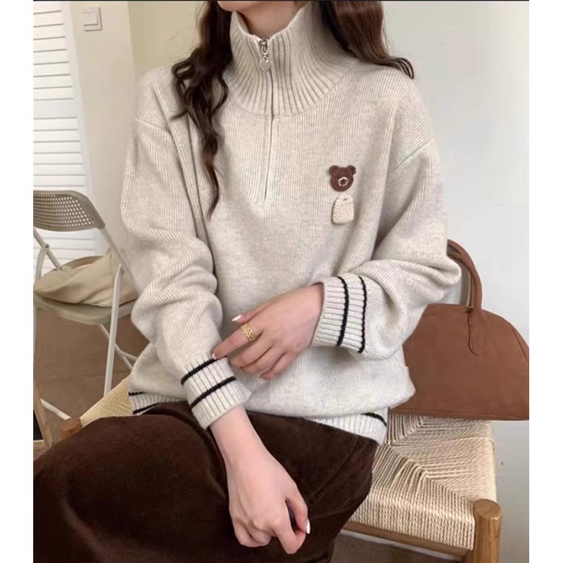 直播拉链款新款秋冬打底衫上衣外套