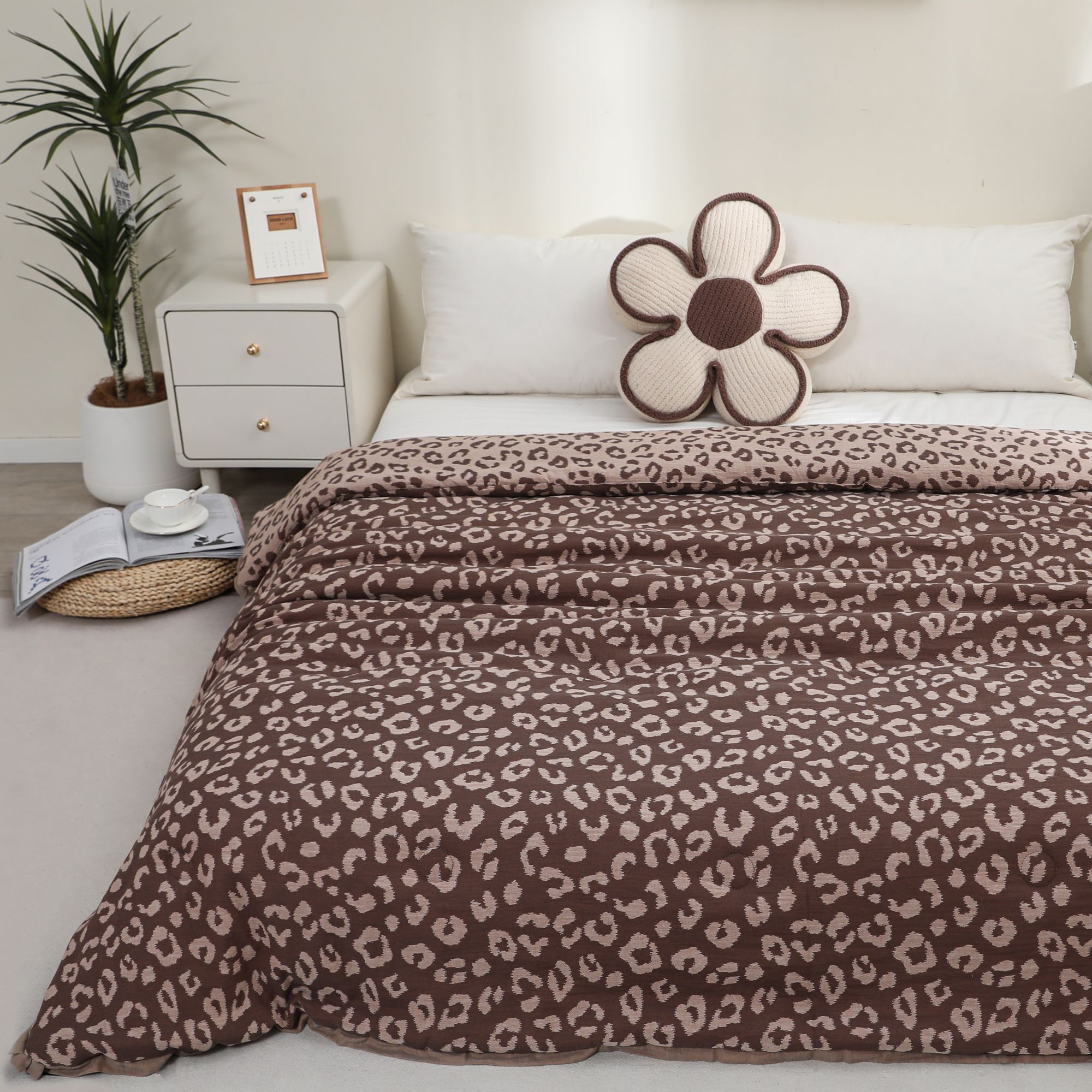 【京かわ会社】 双层纱驼绒蛋白被  丛林夕梦