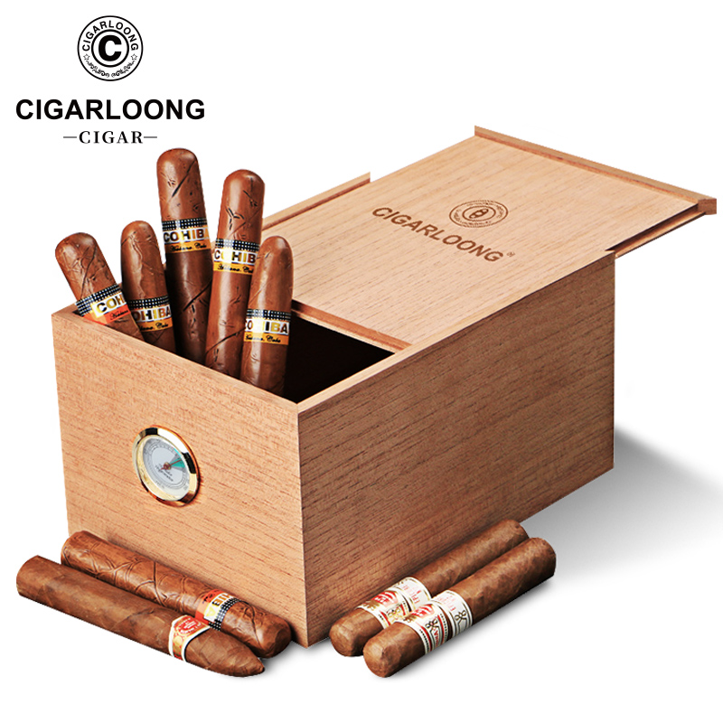 茄龙雪茄盒储存便携保湿盒雪松木醇化盒10支正品古巴雪茄保湿盒