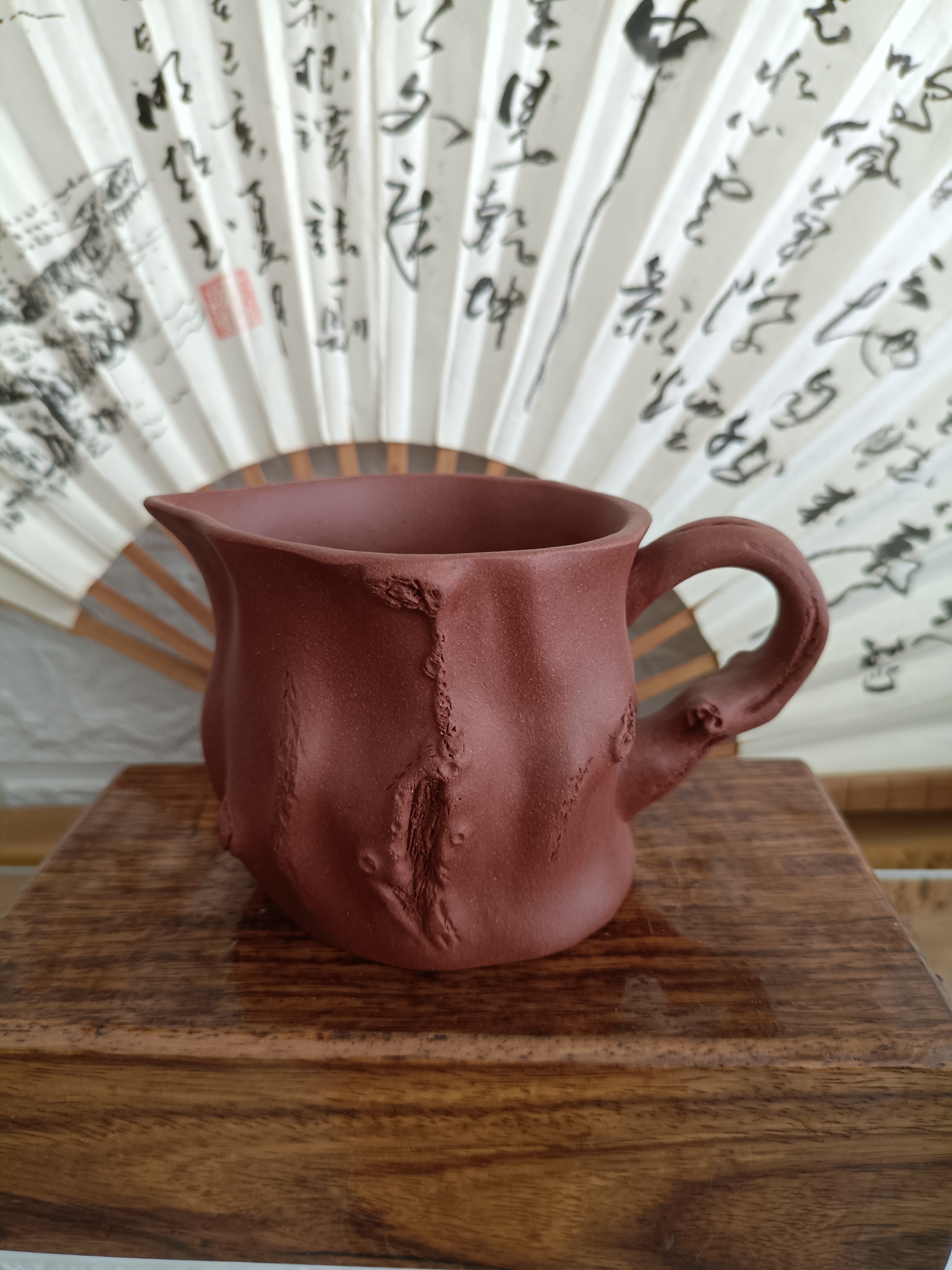 树桩公道杯，紫泥，青段泥