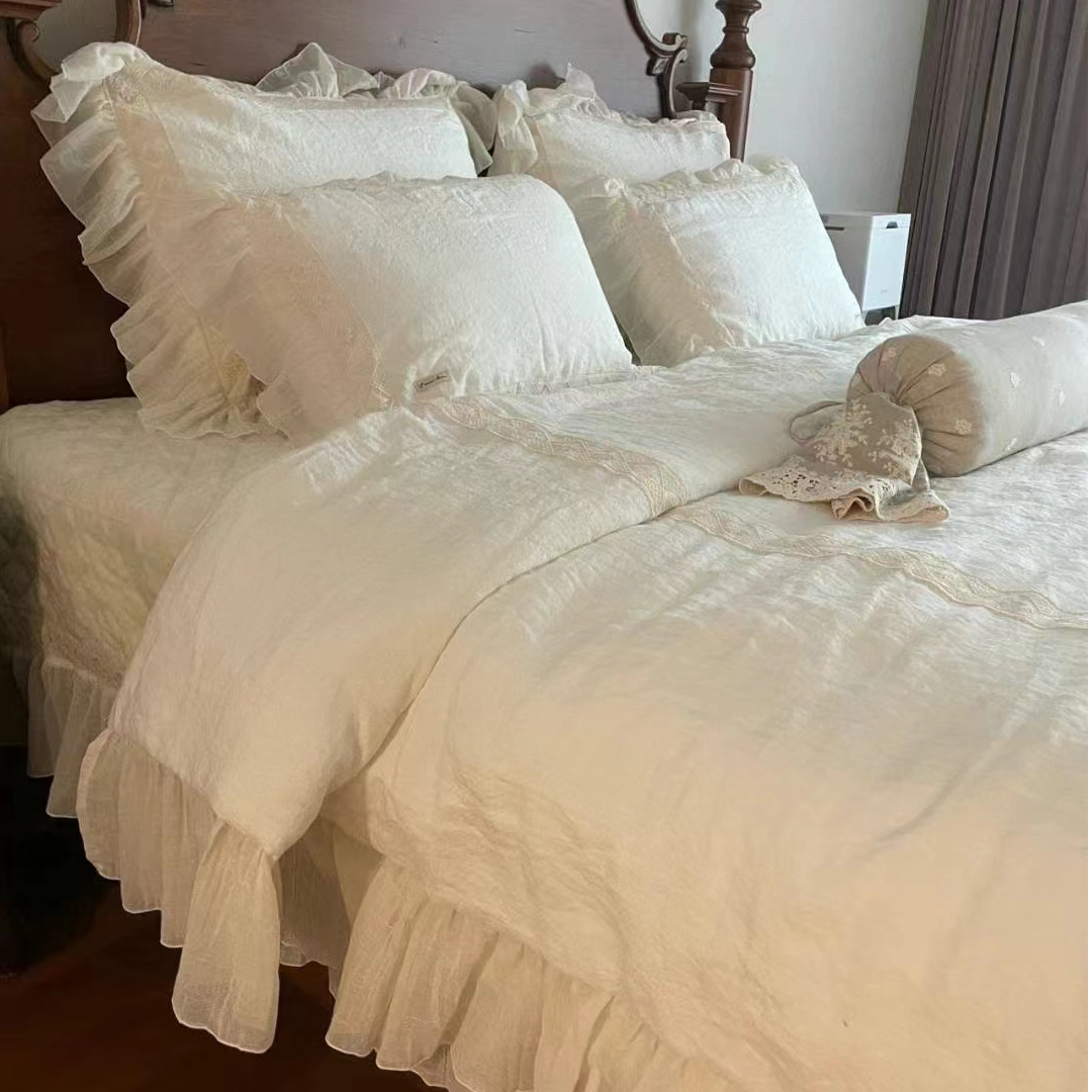 【美琳】高品质一物一拍 专柜 韩式碎花花边柔软空调被 套件 床盖