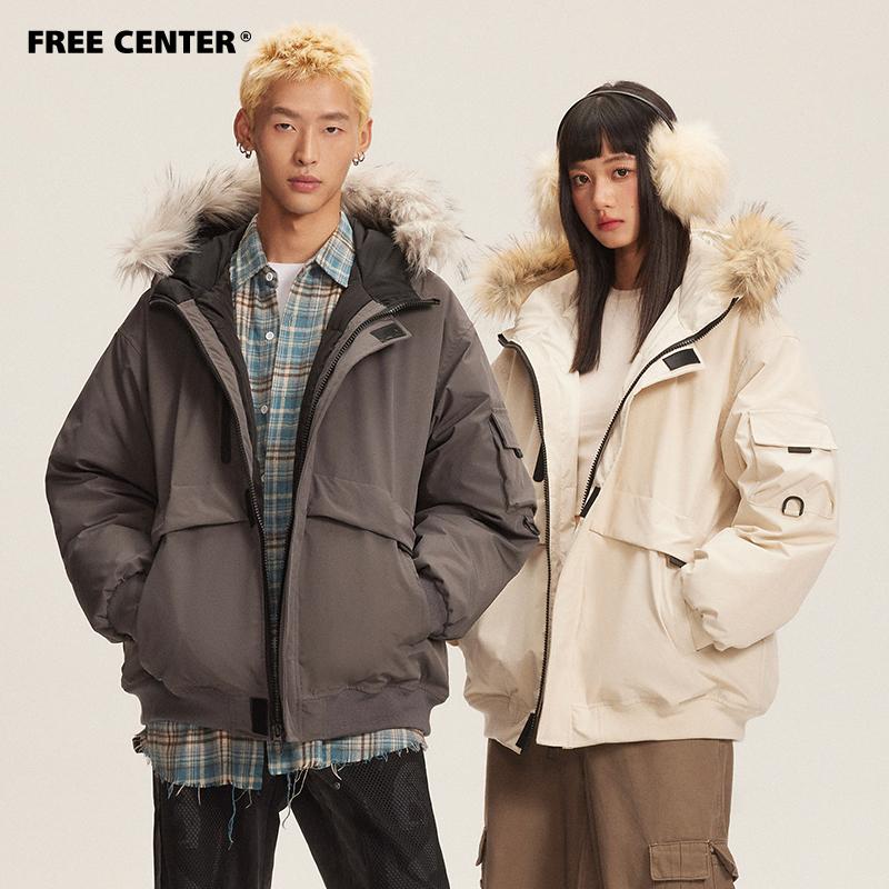 Free Center 2024年新款90白鸭绒时尚百搭情侣街头风羽绒服保暖