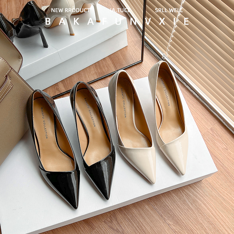 知性都市●高跟鞋女2025春夏季新款宴会名媛气质尖头细跟真皮单鞋