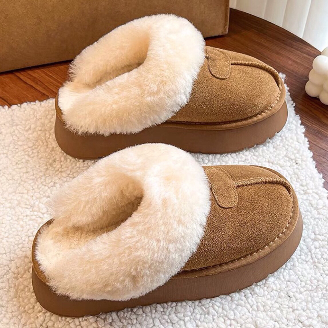 2023新款潮牌厚底时尚休闲加绒高颜值潮ins雪地靴包头半拖星拖女