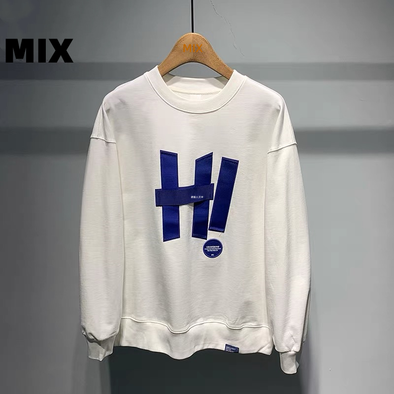 （断码捡漏）秋季设计师潮牌拼接字母圆领卫衣宽松潮流小众男长袖